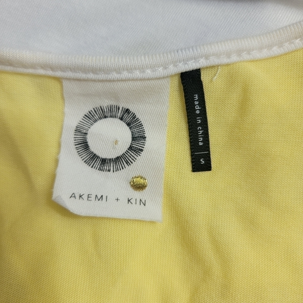 𝅺ANTHROPOLOGIE Akemi + Kin Lace Tank Top Cami Yellow White Size Small - Picture 8 of 8